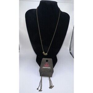 Paparazzi Jewelry Set Necklace Earrings Gold Circle Pendants Earrings Oval Chain